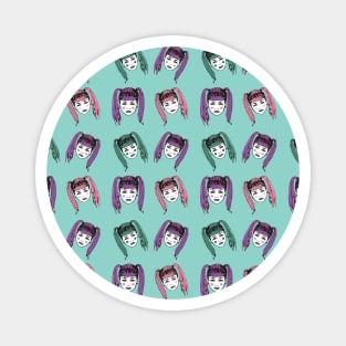 Ponytail Girl Pattern Magnet